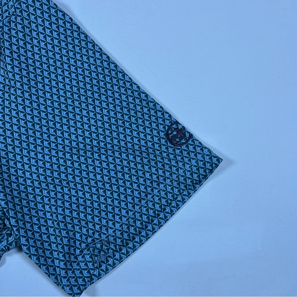 Greyson Polo Shirt Geometric Green Wolf Golf Performance Big Canyon CC Men’s L - Picture 15 of 15